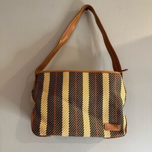 Stone Mountain Striped Shoulder Bag in Tan and Black